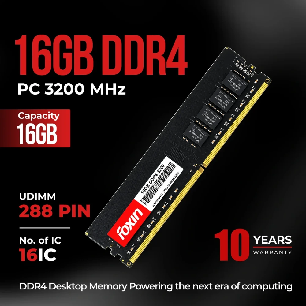 Foxin Desktop Ram 16GB DDR4 3200Mhz view 2